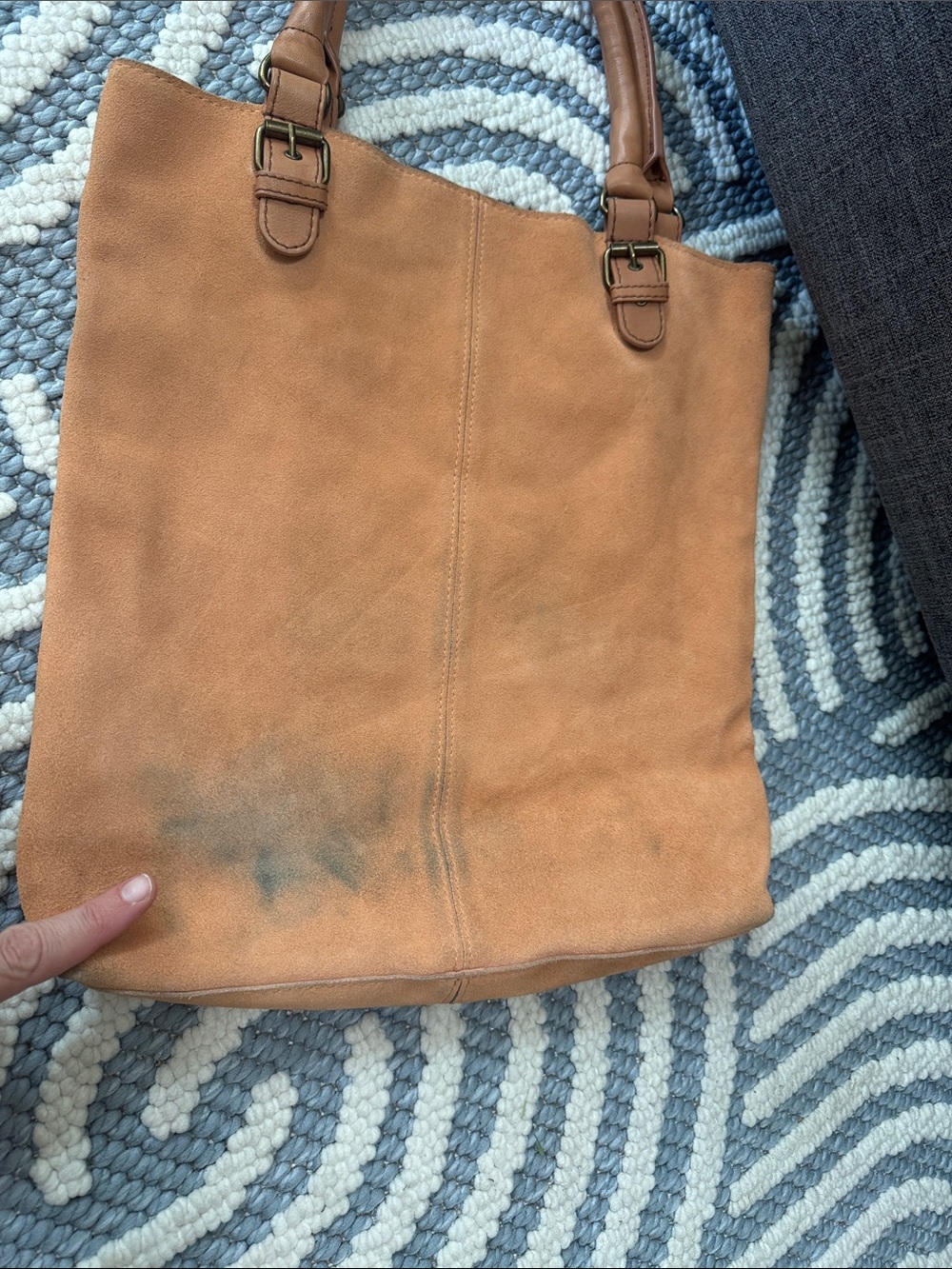 Miss Albright Donna McKenzie French Bulldog Suede Leather Tote Bag | Dog Lover - Picture 12 of 12